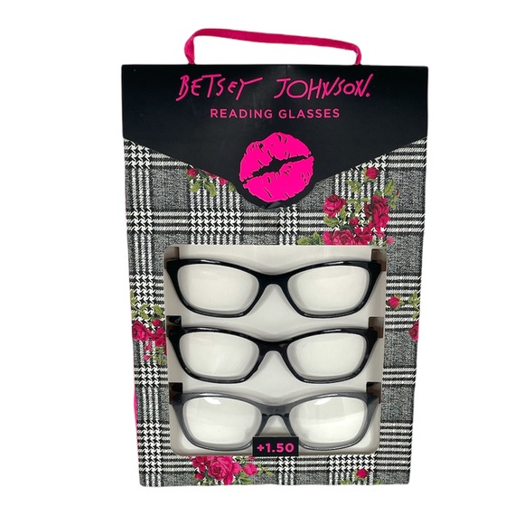 Betsey Johnson Reading Glasses, Black, Gray, Strength +1.50 - Picture 4 of 4